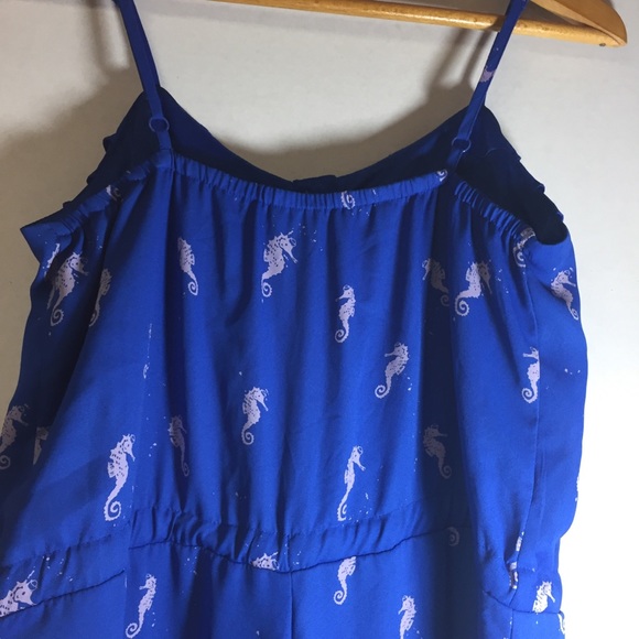 Nanette Lepore L 'Amour Seahorse Romper Blue SZ M - Picture 8 of 13